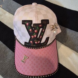 Stylish Pink Designer Cap with Embellishments